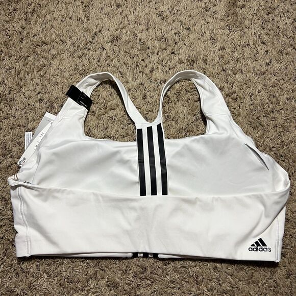 Adidas Plus Size 3X Training Medium Support Better 3-Stripes Bra NWT - Flaw - Picture 4 of 11